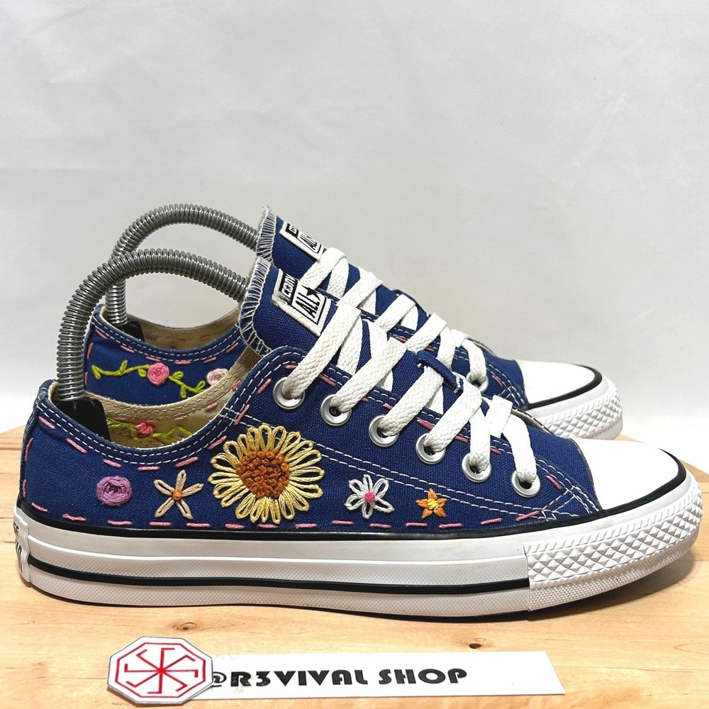 Converse Chuck Taylor Custom Embroidered Low Top Sneakers NWOT - Size 7W/5M